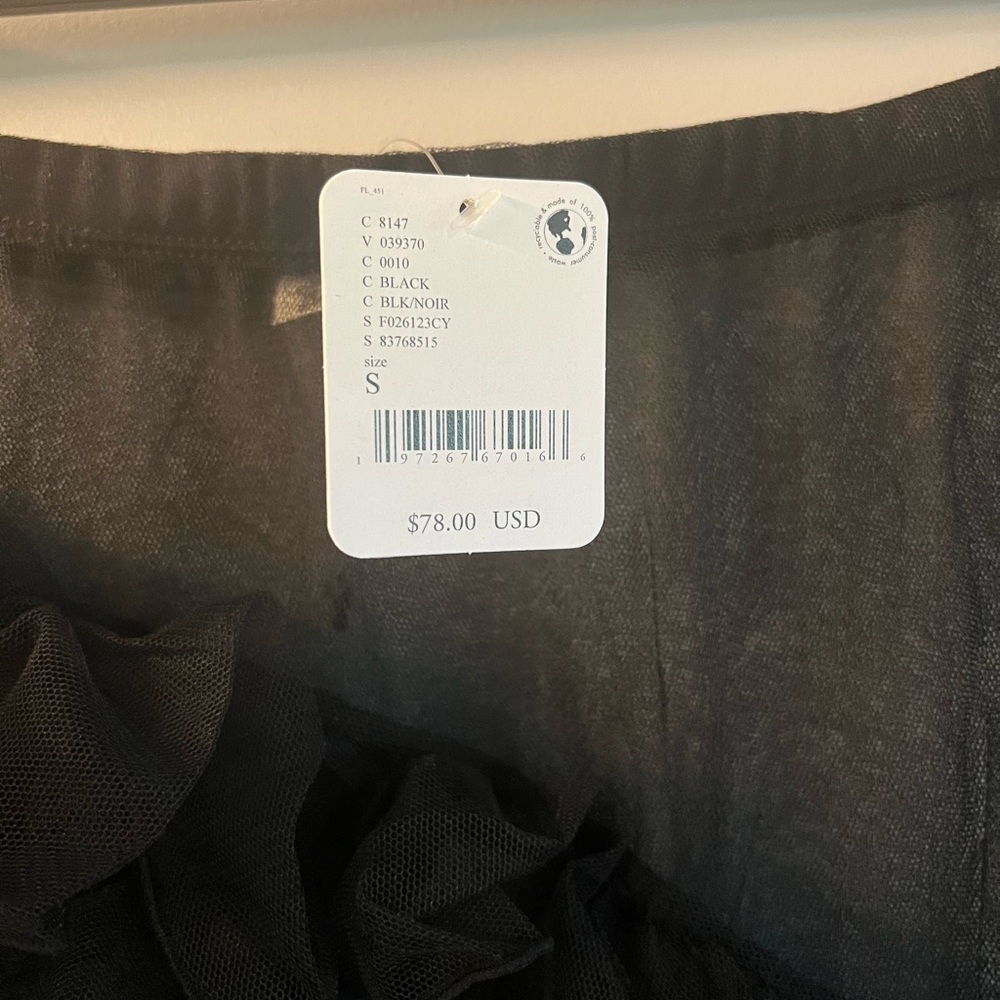 Women's Black free people Ruffle Mesh Skirt - Picture 3 of 5